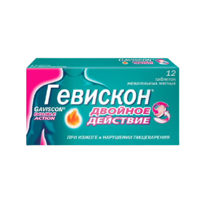 Гевискон Двойное действие Мята N12 таблетки