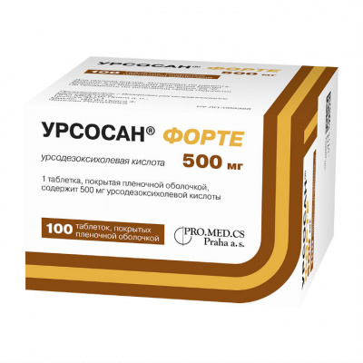 Урсосан форте таб. п.п.о. 500мг №100
