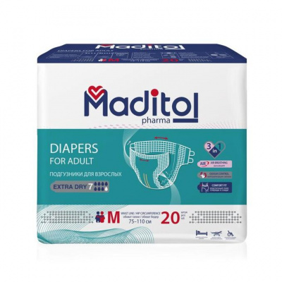 Подгузники д/взрослых мадитол фарма/maditol pharma M №20