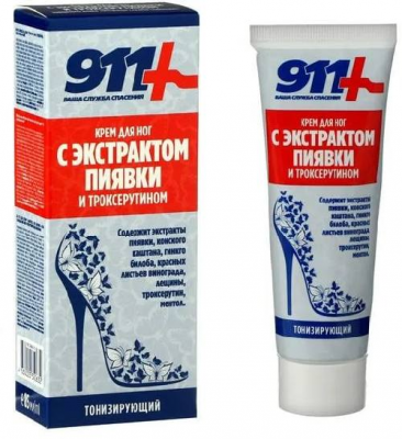 911 троксерутин крем д/ног экстракт пиявки 85мл