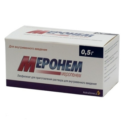 Меронем пор. д/р-ра в/в 500мг №10