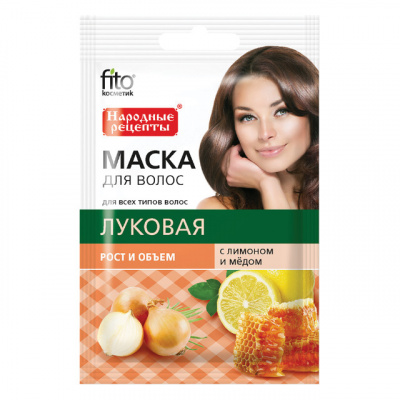 Народные рецепты маска д/волос рост и объем 30мл  (луковая-лимон-мед)