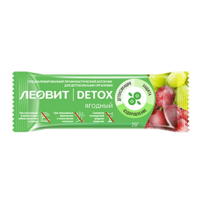 Батончик детоксикационный ягодный detox 25г