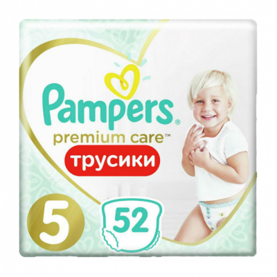 Подгузники-трусики Памперс премиум кеа пантс юниор №52  (12-17кг)
