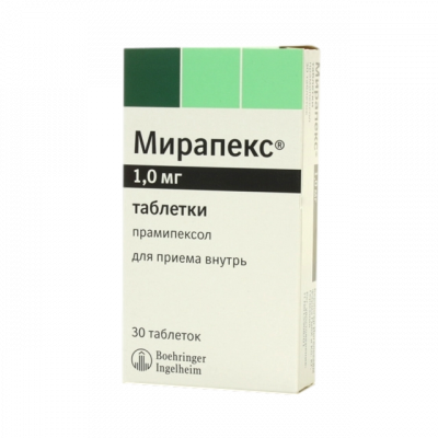 Мирапекс 1 мг N30 таблетки