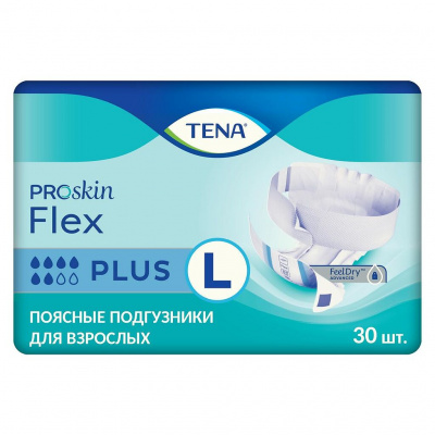 Подгузники Тена флекс плюс L №30  (бед.83-120 см 723330-70)