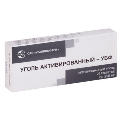 Уголь активированный 250 мг N20 таблетки