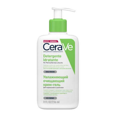 Цераве/cerave крем-гель увлажняющий очищающий д/нормальной и сухой кожи лица и тела 236мл  (MB097800)