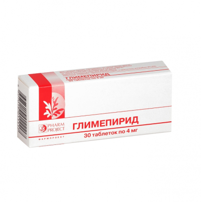 Глимепирид 4 мг N30 таблетки