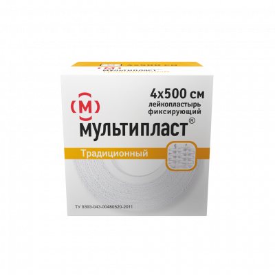 Мультипласт лейкопластырь 4х500 см на тканевой основе