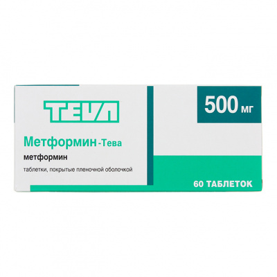 Метформин Тева 500 мг N60 таблетки