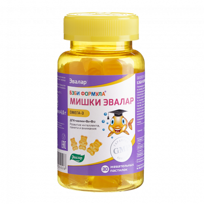 Беби формула мишки омега-3 пастилки жев 4г №30
