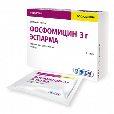 ФОСФОМИЦИН ЭСПАРМА 3г N1 порошок для приготовления р-ра для приема внутрь
