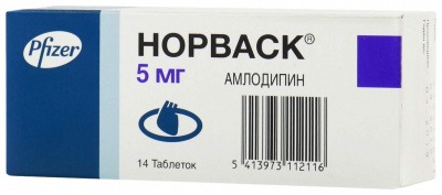 Норваск 5 мг N14 таблетки