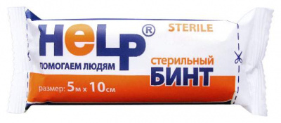 Бинт марлевый стер 5мх10см хелп пл36  (инд уп)