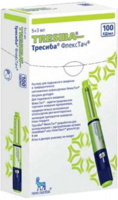 Тресиба Флекстач 100 ЕД/мл 3 мл N5 раствор для подкожного введения