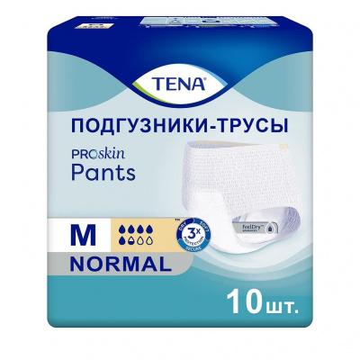 Подгузники-трусики Тена пантс нормал М №10  (бед.80-110см 790100-61)