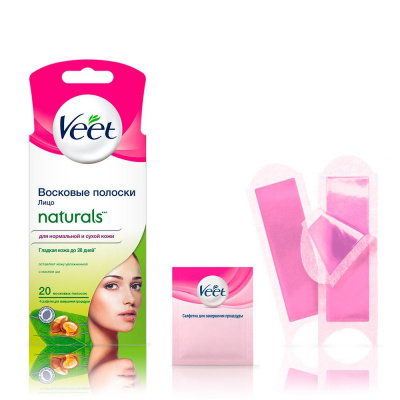 Вит/veet полоски восковые д/чувствит участков тела N20 масло ши