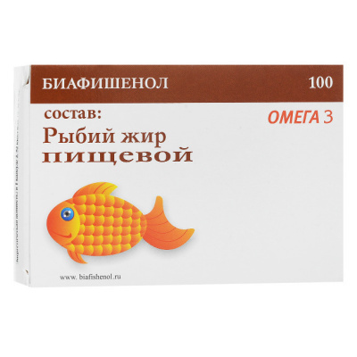 Рыбий жир биафишенол капс. омега-3-вит Е 350мг №100