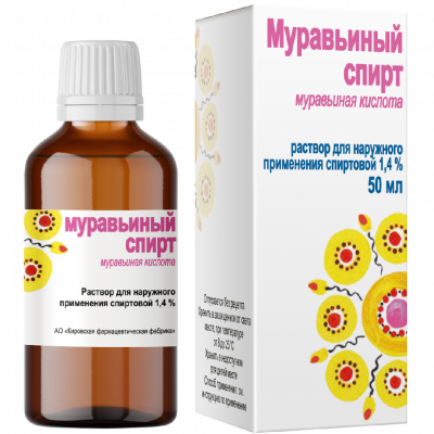 Муравьиный спирт р-р наруж. 1,4% 50мл