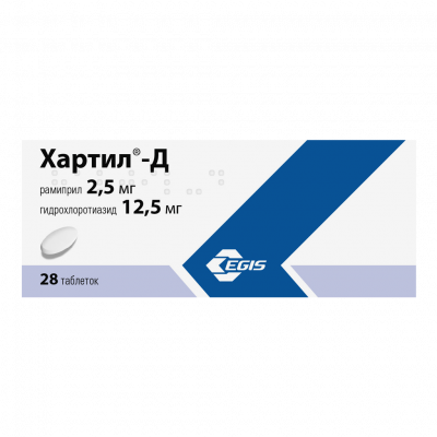 Хартил-Д 2,5 мг+12,5 мг N28 таблетки