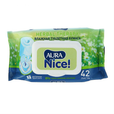 Бумага туалетная влажная Аура nice №42