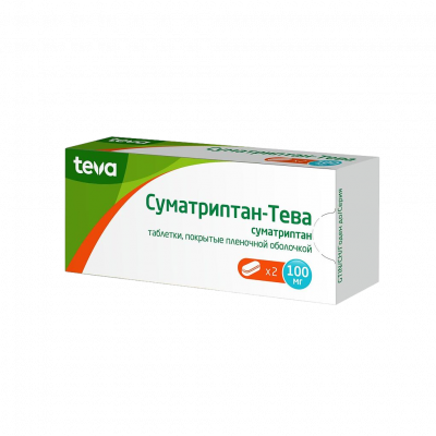 Суматриптан-Тева 100 мг N2 таблетки