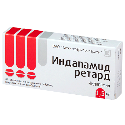 Индапамид Ретард 1,5 мг N30 таблетки