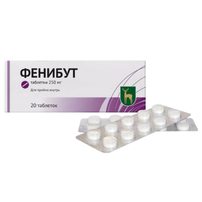 Фенибут 250 мг N20 таблетки