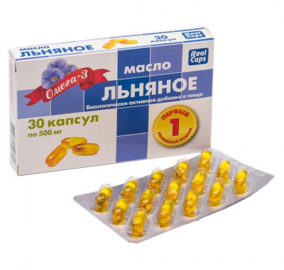 Масло льняное капс. первый холодный отжим 500мг №30