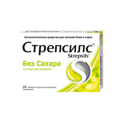 Стрепсилс б/сахара таб. д/рассас медово-лимонные 8,75мг №24