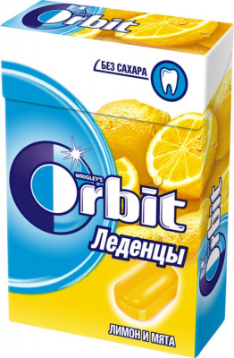 Леденцы Орбит б/сахара лимон-мята 35г