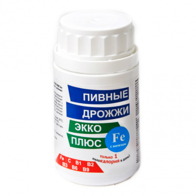 Дрожжи пивные Экко плюс железо таб №100