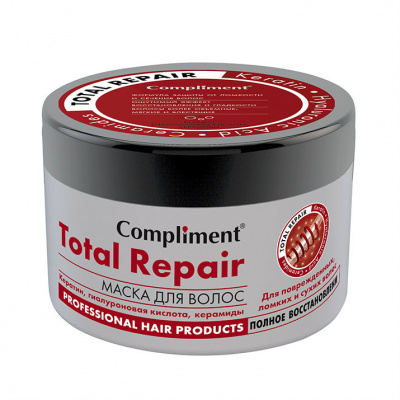 Комплимент total repair маска д/волос кератин-гиалурон к-та 500мл