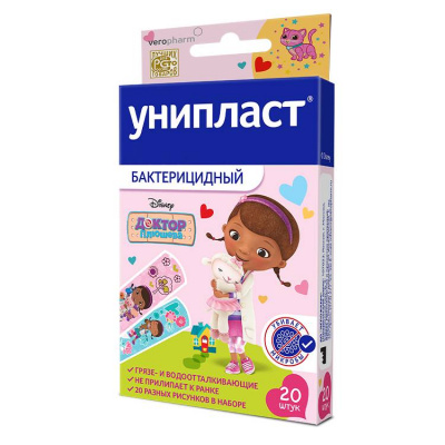 Унипласт пластырь бактерицидный детский Доктор Плюшева N20