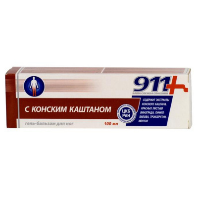 911 конский каштан гель-бальзам д/ног 100мл