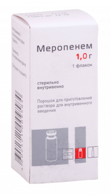 Меропенем пор. д/р-ра в/в 1г №1