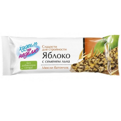 Леовит БиоСлимика Батончик-мюсли с яблоком и семенем льна 30 г