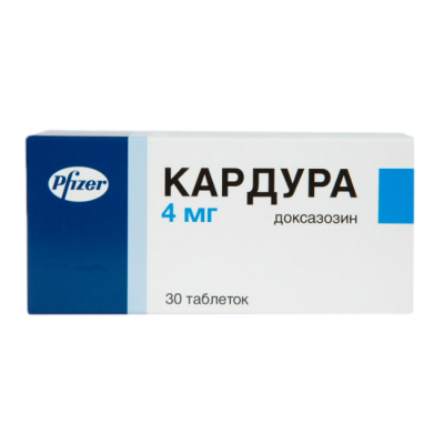 Кардура 4 мг N30 таблетки