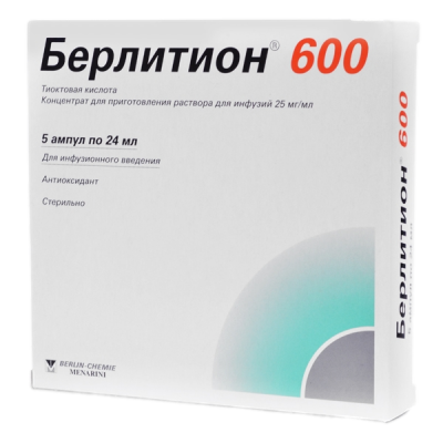 Берлитион 600 конц.д/инф. 25мг/мл 24мл №5